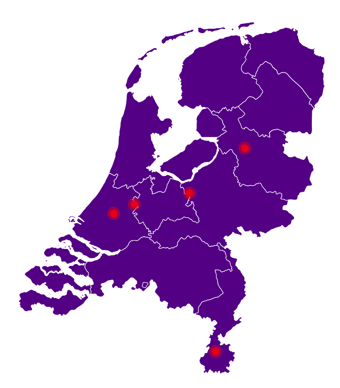 Kaart UFD locaties